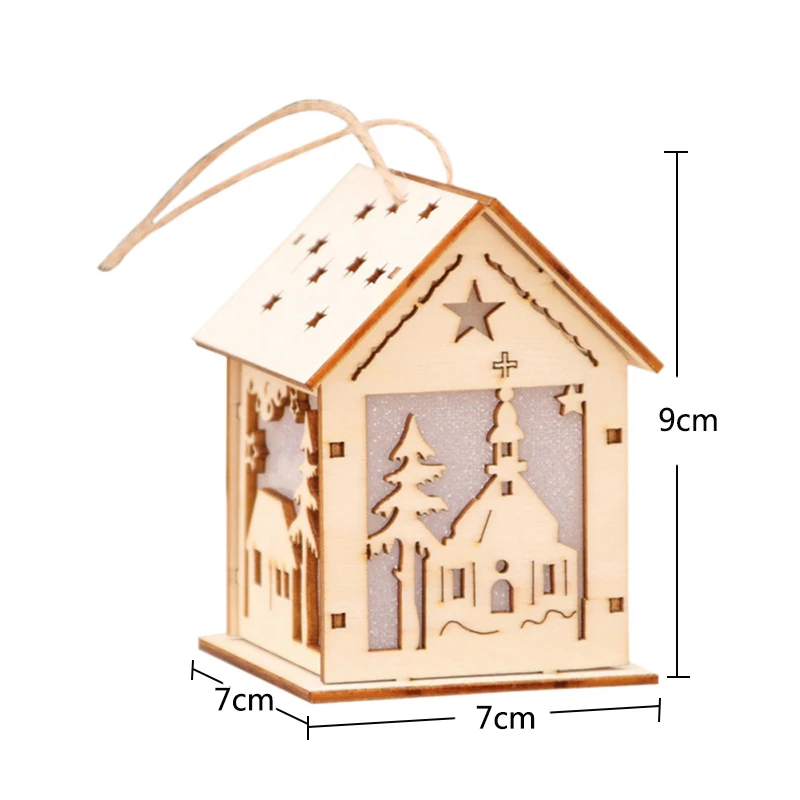 Праздничный светодиодный светильник, деревянный дом, Рождественская елка, украшения для Висячие украшения для дома, праздничный хороший рождественский подарок, свадебный Navidad