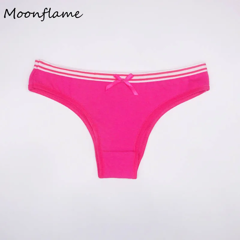 Moonflme, 5 шт./лот, одноцветные, женские, хлопковые, бикини, трусики M L XL 89156