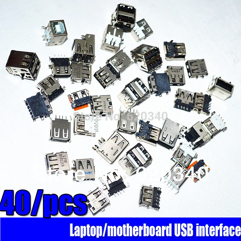

Sample package:Mix 20 pairs,Original New Laptop USB Jack,40pcs/lot, USB Interface 2pcs each model Laptop repair parts