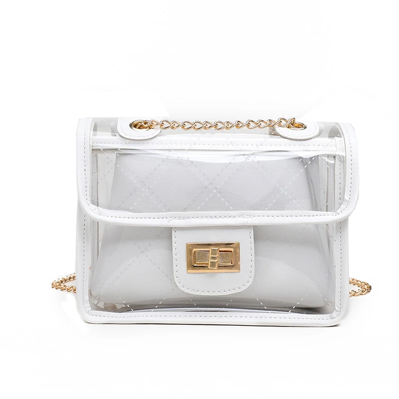 

NEW-Fashion Transparent Jelly Package Crossbody Bag Cute Jelly Waterproof Convenient Messenger Shoulder Bag For Female Hand Ba