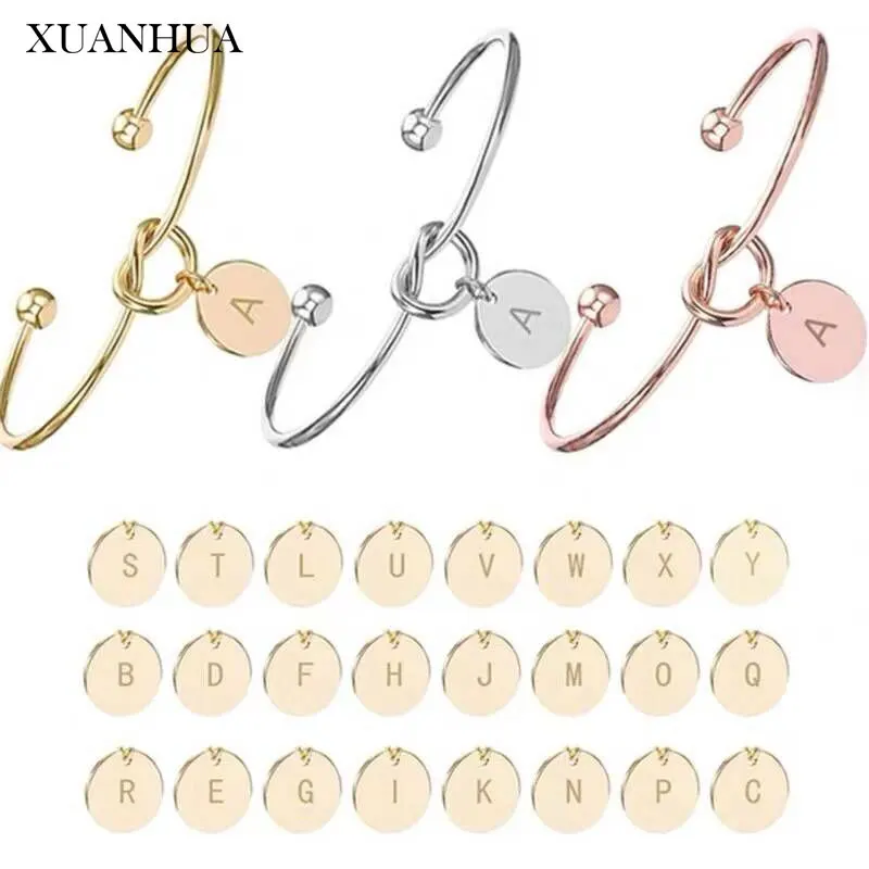 

XUANHUA Letter Cuff Bracelets Bangles Adjustable Rose Gold Jewelry Accessories Stainless Steel Jewelry Woman Vogue 2019 charm