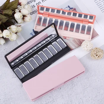 

10 Grid Aluminum Plate Empty Palette Eyeshadow Blusher Lipstick Lip Gloss Powder Fundation DIY Refill Palette orange/Pink/Coffee