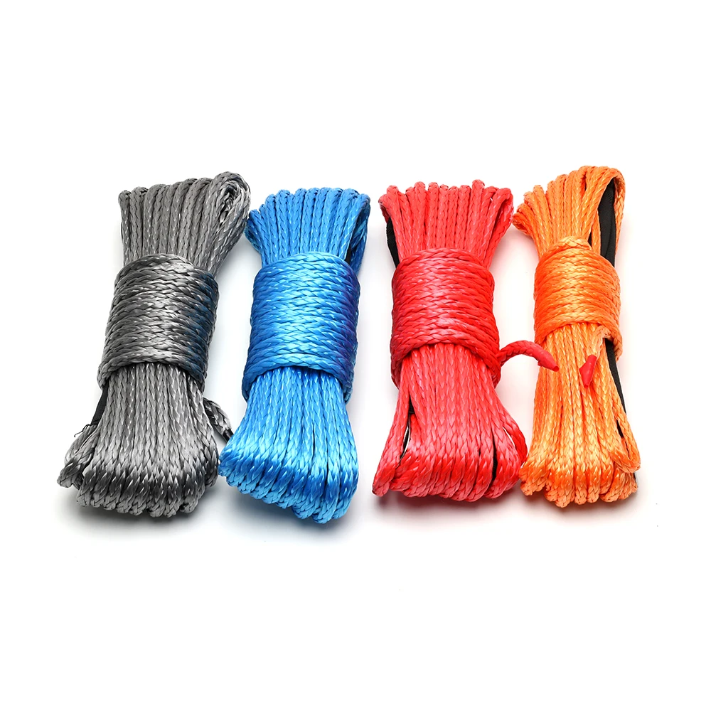 Hot Sale Synthetic Winch Rope 1/4" X 50' Durable Synthetic Winch Cables