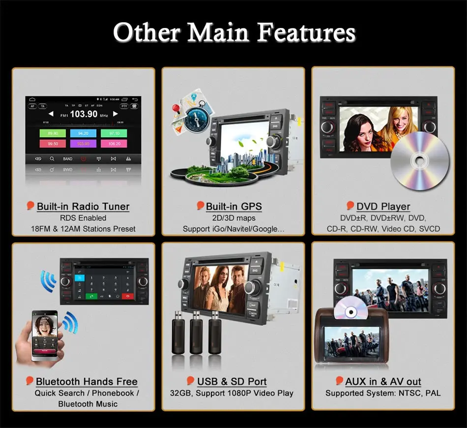 Sale Octa Core Android 6.0 Car DVD Player GPS Radio For Ford Focus 2 2004 2005 2006 2007 2008 Mondeo Transit C-Max Fiesta 14