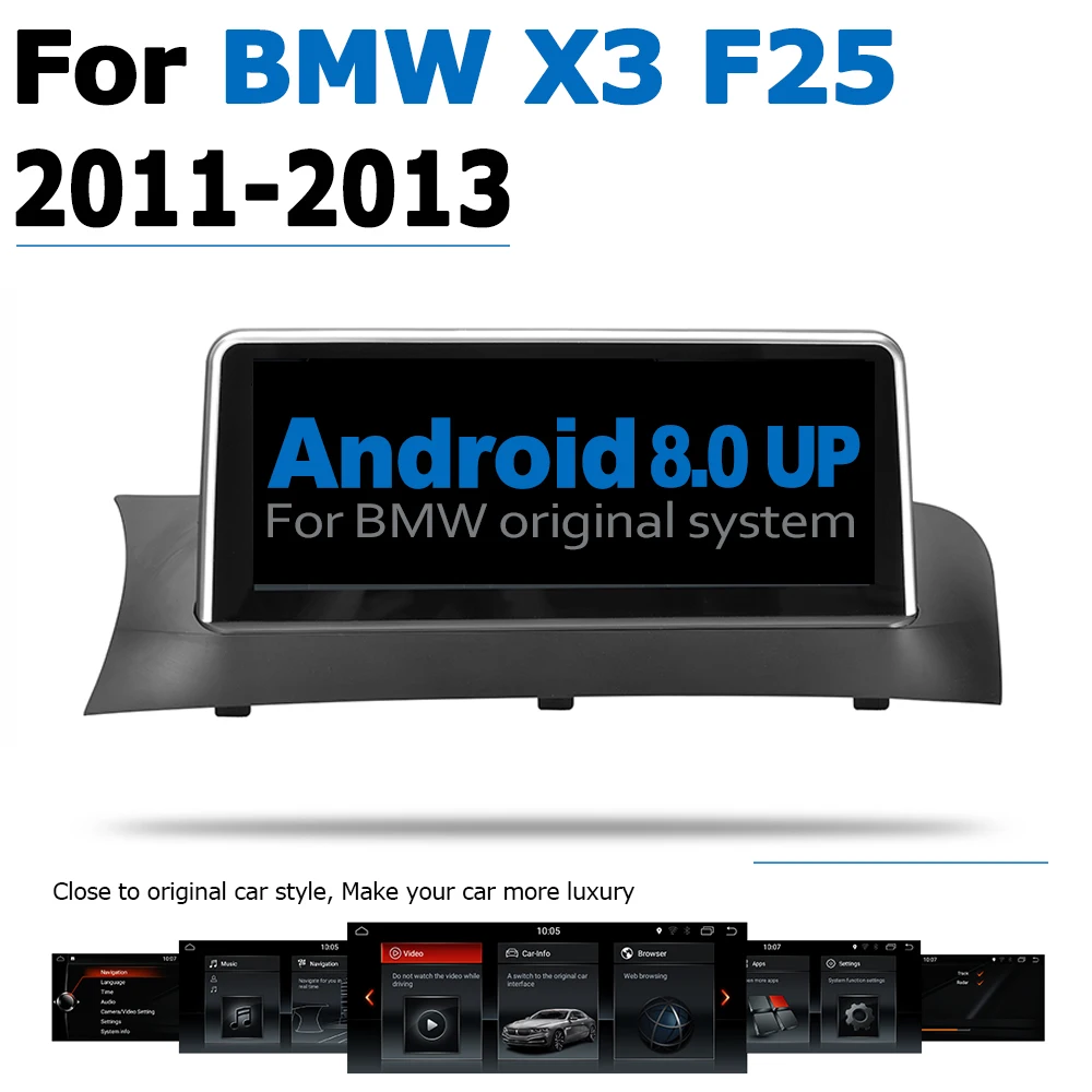 

Android 8.0 up Car GPS Navi Screen For BMW X3 F25 2011~2013 CIC Multimedia Recorder BT WIFI Google 2+32G RAM IPS Screen