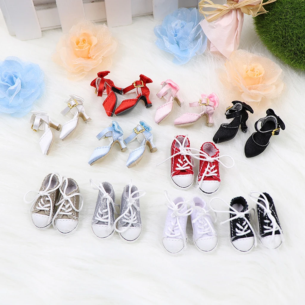 

Fashion Doll Pointed Toe Shoes Block High Heels for 1/6 Dolls Gifts