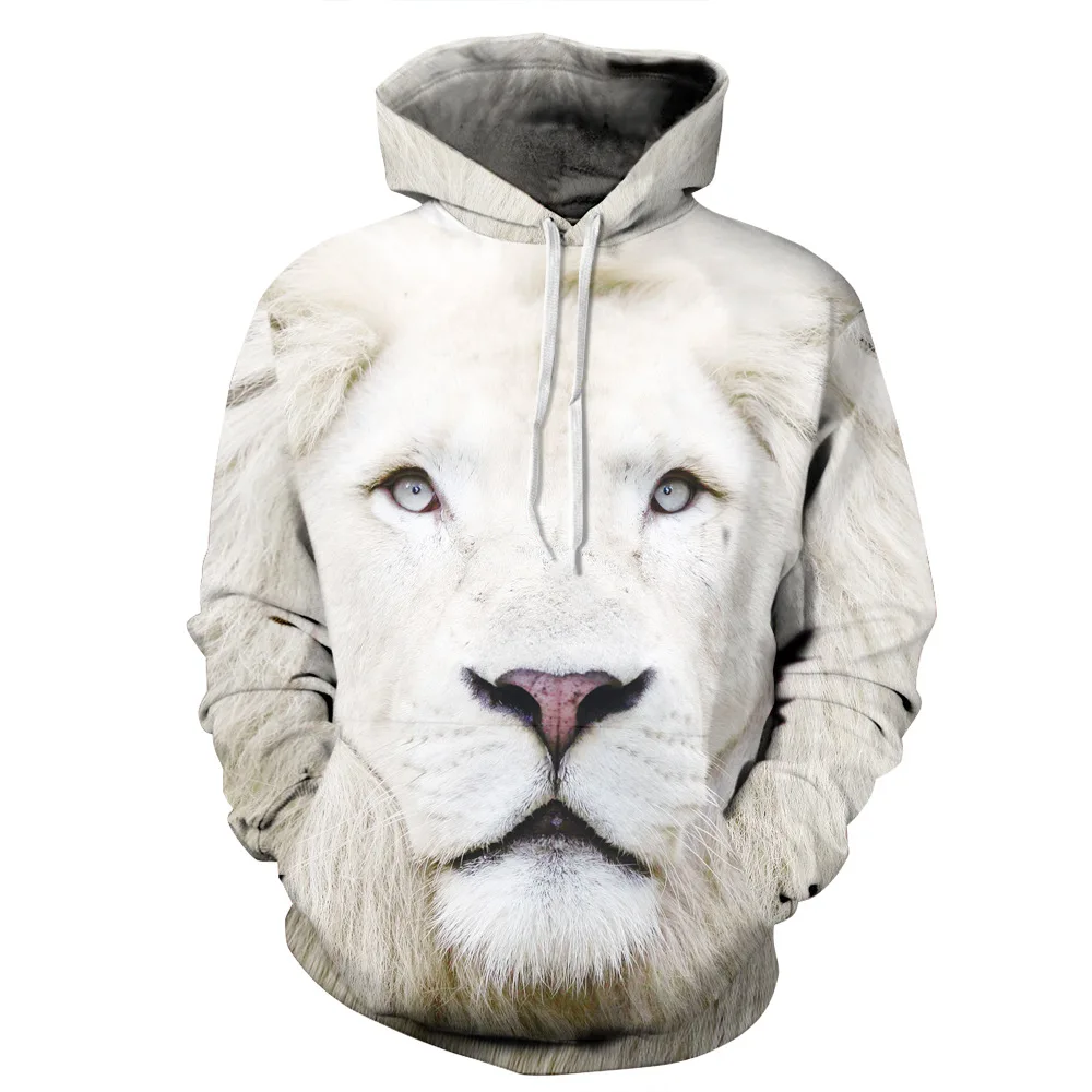 

New Fashion Hooded Men/Women Hoodies 3d Printed harajuku White tiger Men Sweatshirt Cap Hoodies Tracksuits