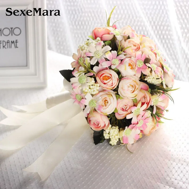Свадебный букет ручной работы искусственный цветок роза Свадебный букет свадебный цветок невесты