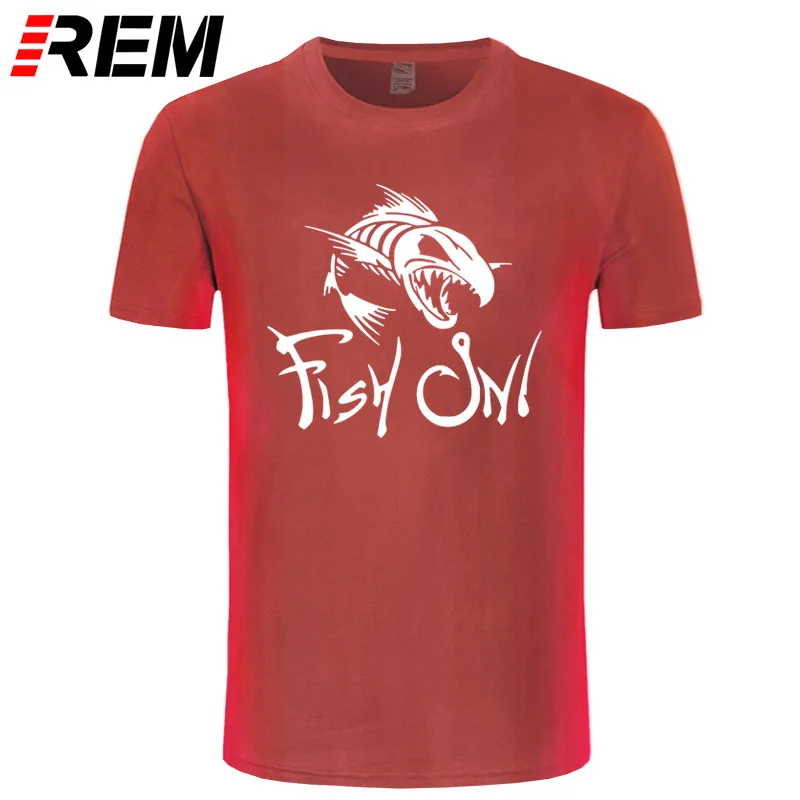 REM Fish On, модная футболка с принтом, забавная футболка Angry Fishbone Fish, летняя новинка, мужские хлопковые футболки, футболки высшего качества