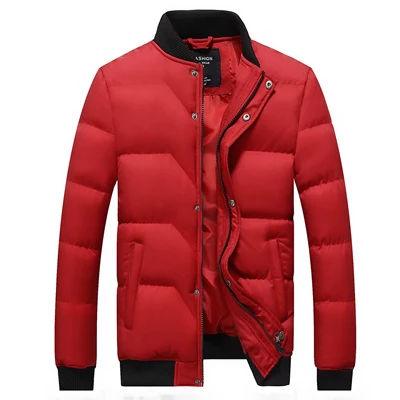 Зимние куртки из горной кожи, мужские парки, 4XL, повседневные Утепленные Пальто, мужская верхняя одежда со стоячим воротником, мужские куртки, брендовая одежда SA361 - Цвет: Red