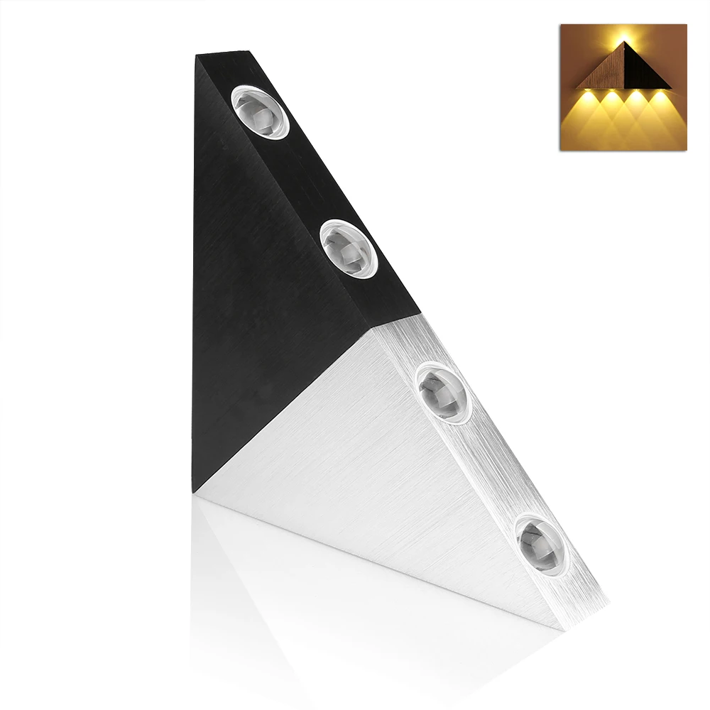 

5W Aluminum Triangle LED Wall Light Lamp Modern Home Lighting Indoor Outdoor Decoration Warm/Cold White AC90-265V