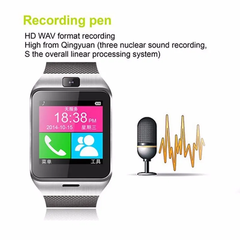 Gv18 font b Smartwatch b font Bluetooth Health Mp3 Waterproof Pedometer Wearable Device With SIM Card