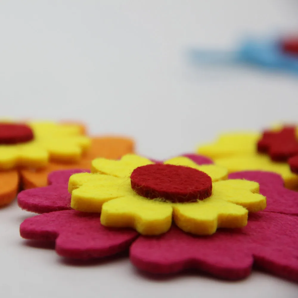 Цветок ткань фетр DIY домашнее украшение детская комната резка ремесло для шитья ткань аппликации нашивки наклейки для детсада