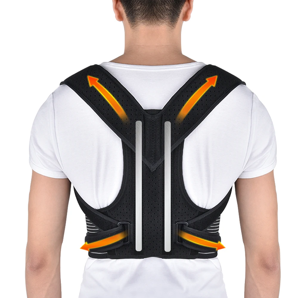 Adjustable Unisex Back Brace Support Belt Posture Corrector Shoulder