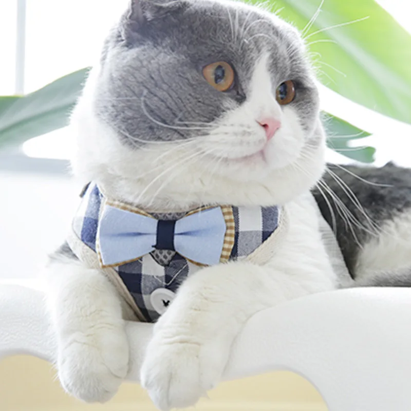 Cats Harness British Grid Tie Adjustable with Leash for Outdoor Dropshipping | Дом и сад