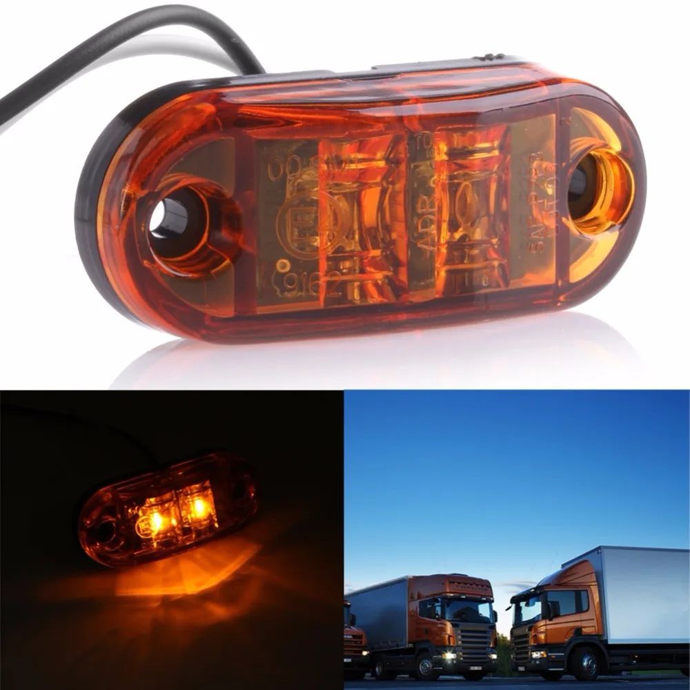 

Side Marker Clearance Light Lamp Car Truck Trailer Caravan 10-32V White Yellow Red Car Light Assembly E11 marked light