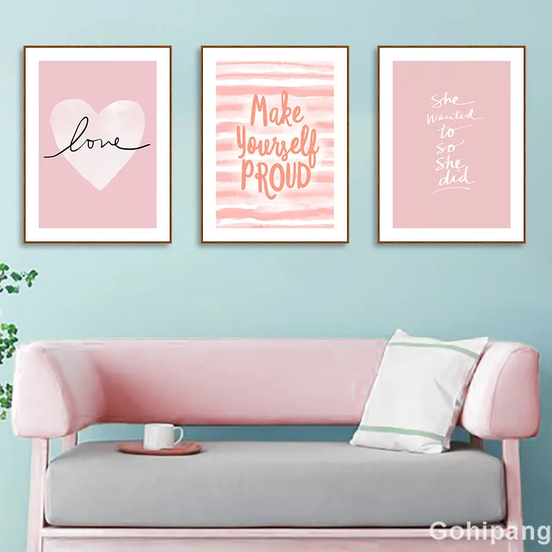 Inspirational-Pink-Quotes-Posters-and-Prints-Minimalistic-Girl-Bedroom-Wall-Art-Nursery-Canvas-Painting-Picture-For