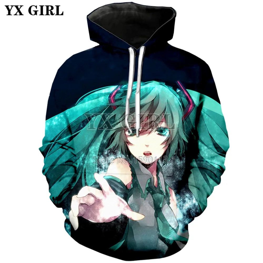 

PLstar Cosmos NEW Anime Vocaloid Hatsune Miku Cute 3D Print Japanese Famous Animation tee Hoodie/Sweatshirt Unisex -2