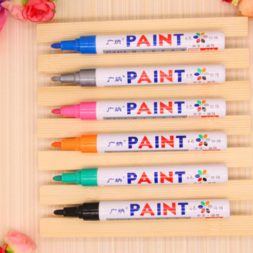  Новый Универсальный Белый Автомобиль Мотоцикл Whatproof Постоянный Шин Протектора Резиновая Краска Маркер 5 цветов горячий продавать 