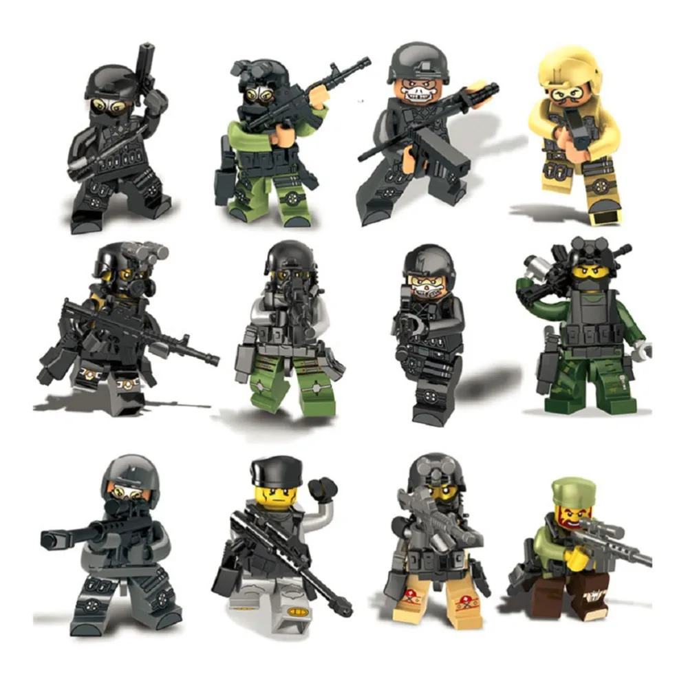 120 штук военный городская полиция SWAT команда CS Commando солдаты армия с оружие строительные блоки Военная униформа для мальчиков Игрушки