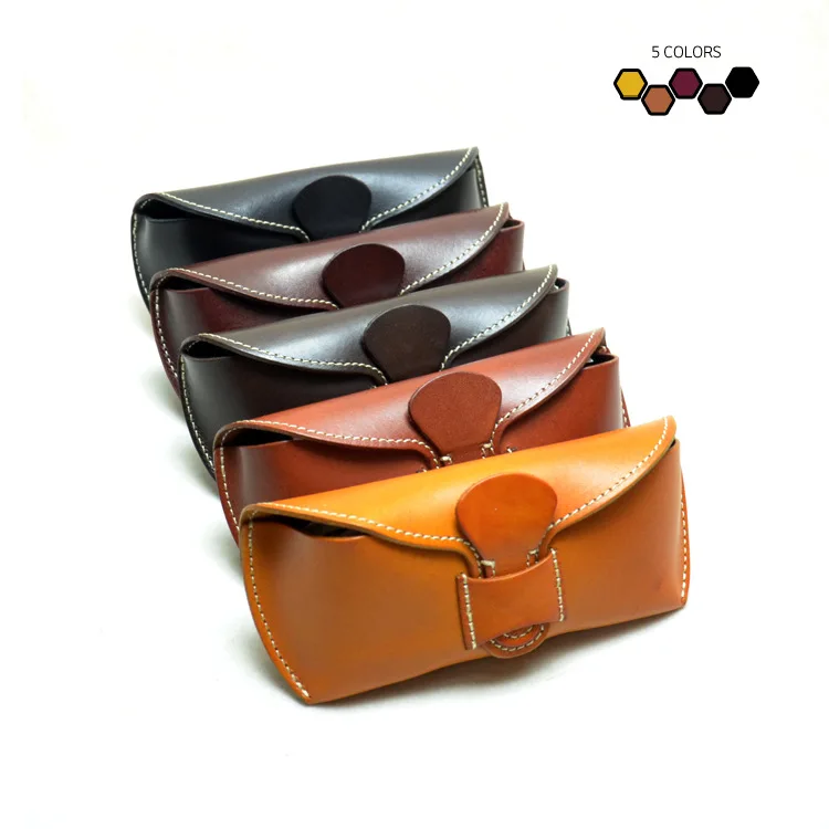 

sunglasses case 2018 new style vintage original handwork spectacle case 100% Genuine leather sunglasses glasses hard case