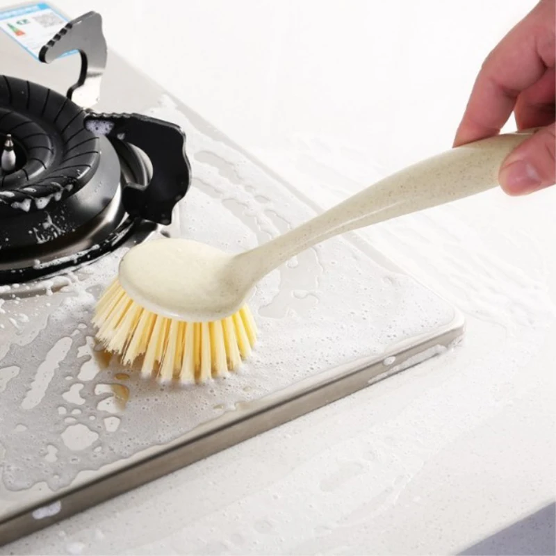 Kitchen Hanging Long Handle Cleaning Scrubber Washing Dish Brush For