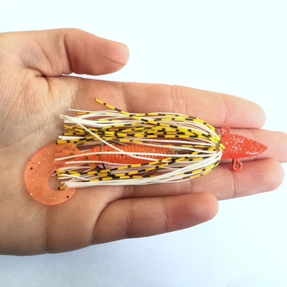 Fishing hook 1pcs 13.2g Lead Head Jigging Hook crank hook lure Worm Pesca for Soft Bait Jig Head Skirt Beard Lure Fishing Tackle