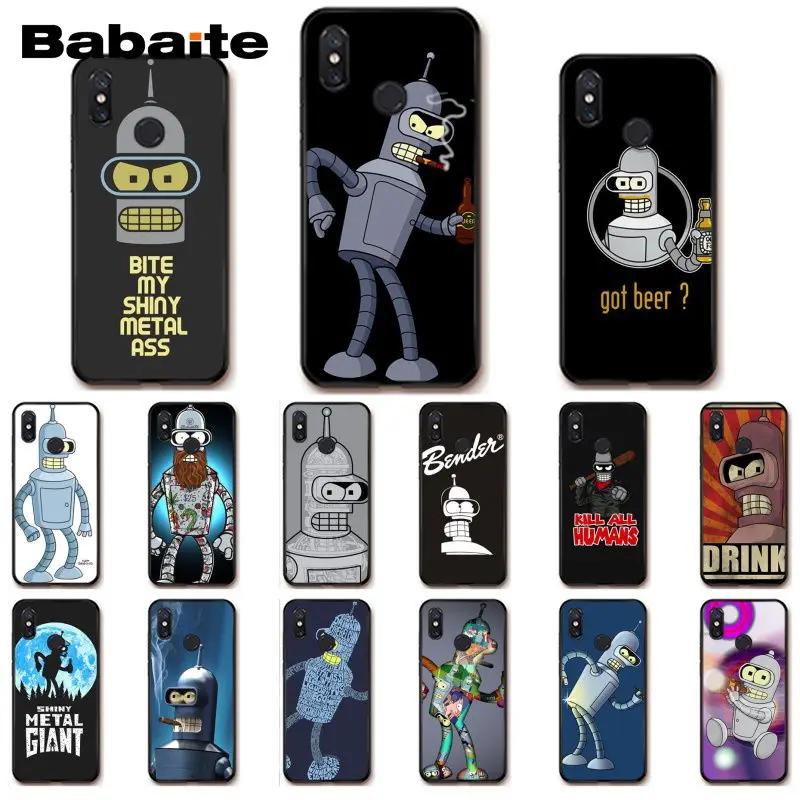

Babaite Futurama Bender Bite My Shiny Metal Phone Case for Xiaomi MiA1 A2 lite F1 Redmi 6A 4X 5Plus S2 Note7 Redmi Note4