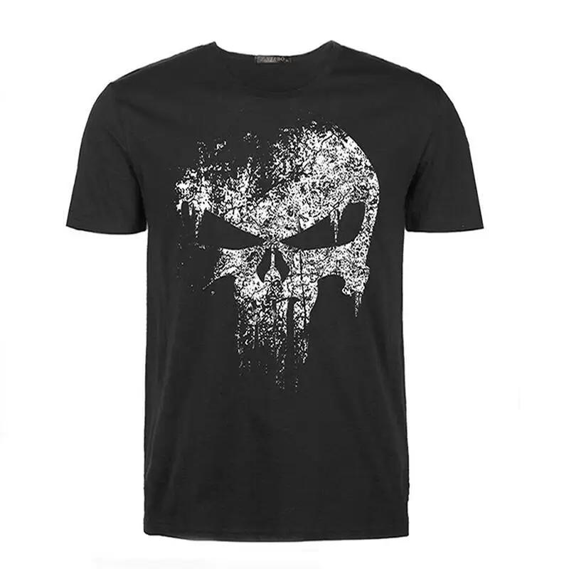 

streetwear Punisher Skull hip hop Supper Hero t shirt harajuku Men short sleeve T-Shirt brand cotton clothing crossfit tops