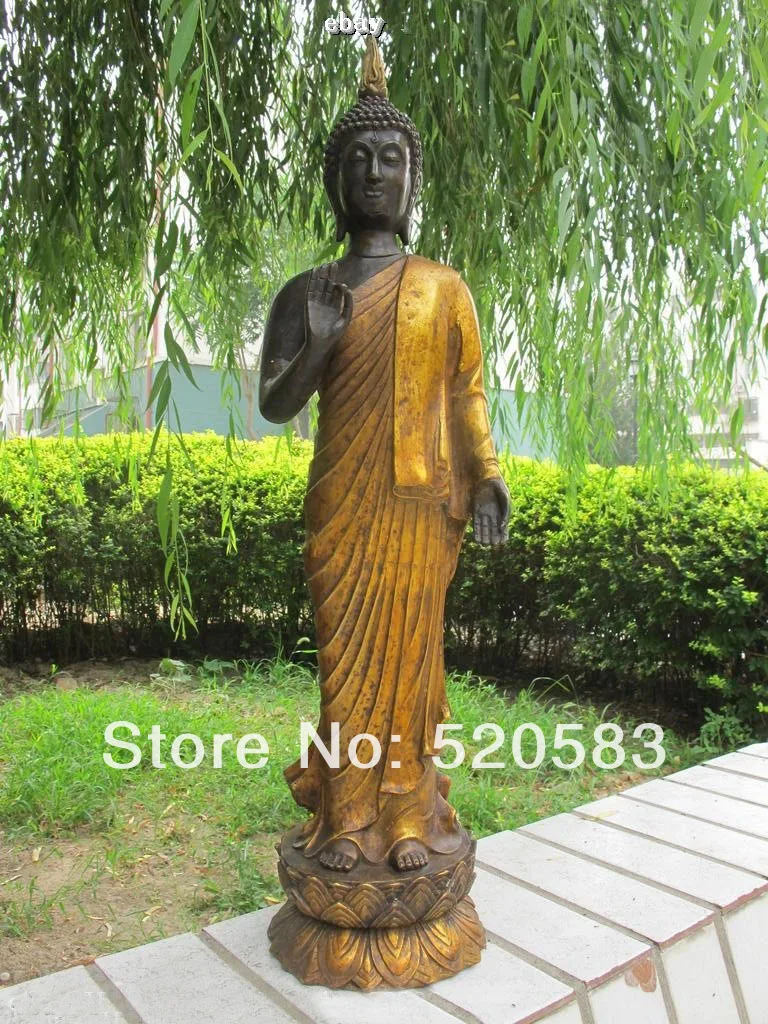 

Tibet Buddhism Folk Bronze Thailand Ayutthaya Shakyamuni Buddha statue