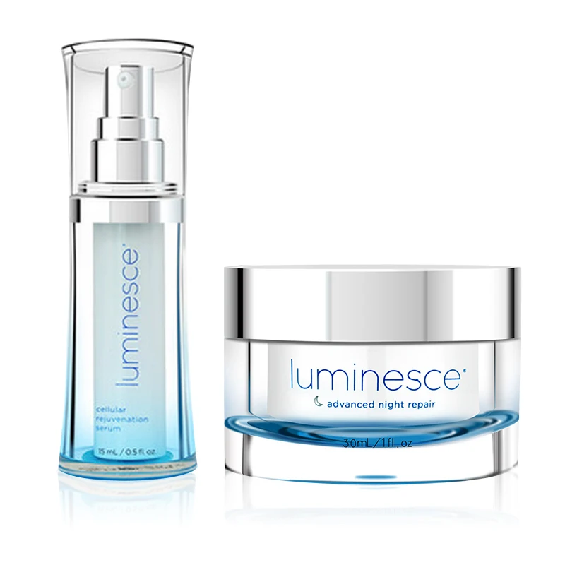 

Luminesce Anti Aging Serum Essence and Advanced Night Repair Night Cream Cellular Rejuvenation Rebuild Skin Vitality