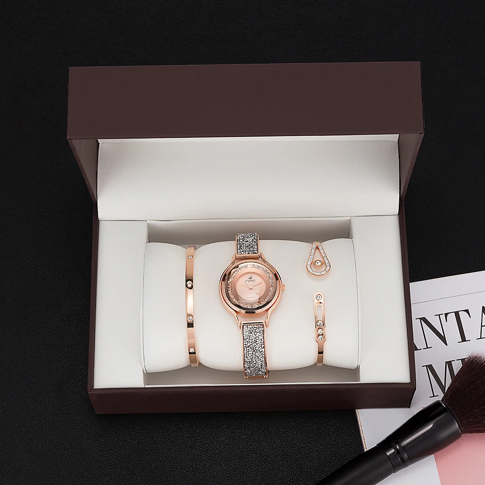 Новинка, подарочный набор часов, 3 шт, женские часы-браслет с большой коробкой для часов, бренд ZONMFEI, женское платье, популярный дизайн, часы, хит