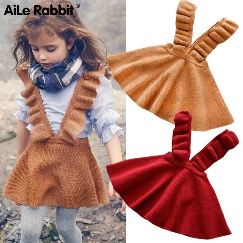 Aile Rabbit 2019 осеннее платье для девочек одежда вязаный свитер детское красивое