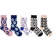 Корейские модные женские носки с цветами; 5 пар в партии; повседневные