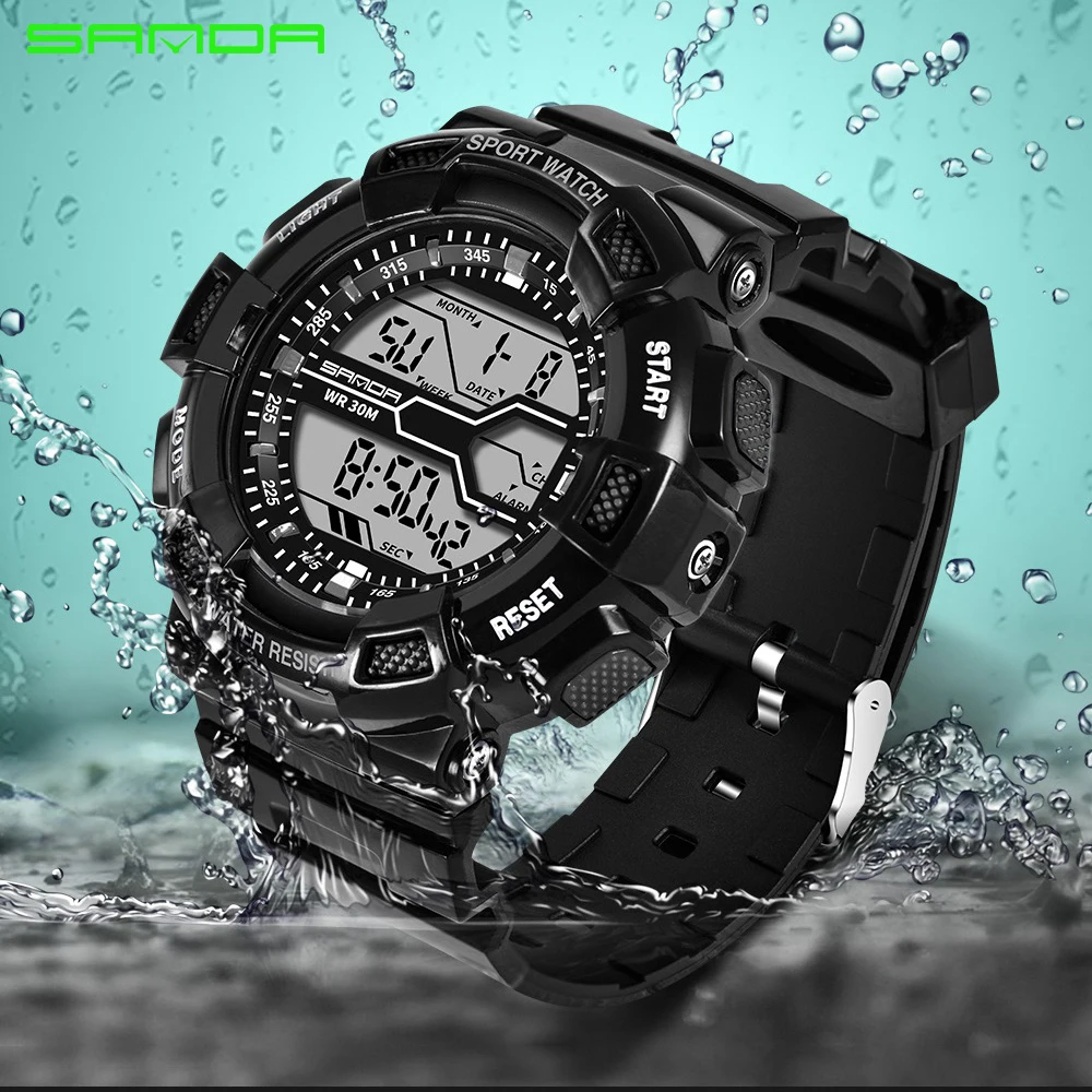SANDA Brand Mens Sports Watches Outdoor Camping Army Watch For Men