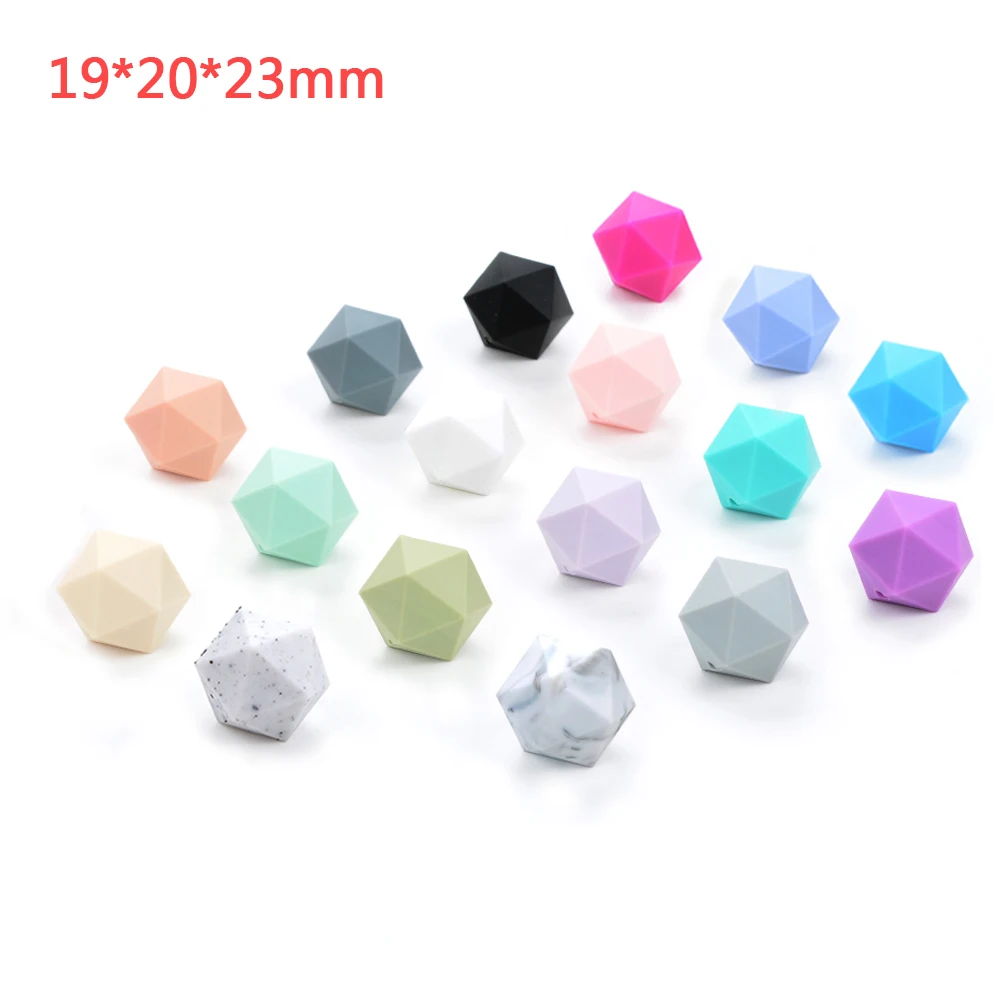 Prix pour Perles de Silicone Pour La Dentition Collier Bijoux DIY Icosaèdre Perles Mieux Que Hexagone 50 pièces/lot Prix pour Perles de Silicone Pour La Dentition Collier Bijoux DIY Icosaèdre Perles Mieux Que Hexagone 50 pièces/lot