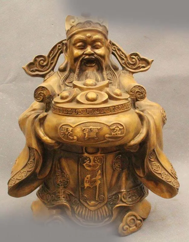 

13" Marked Chinese Brass Open Wings Eagle pine Flower Bottle Vase Pair Pot