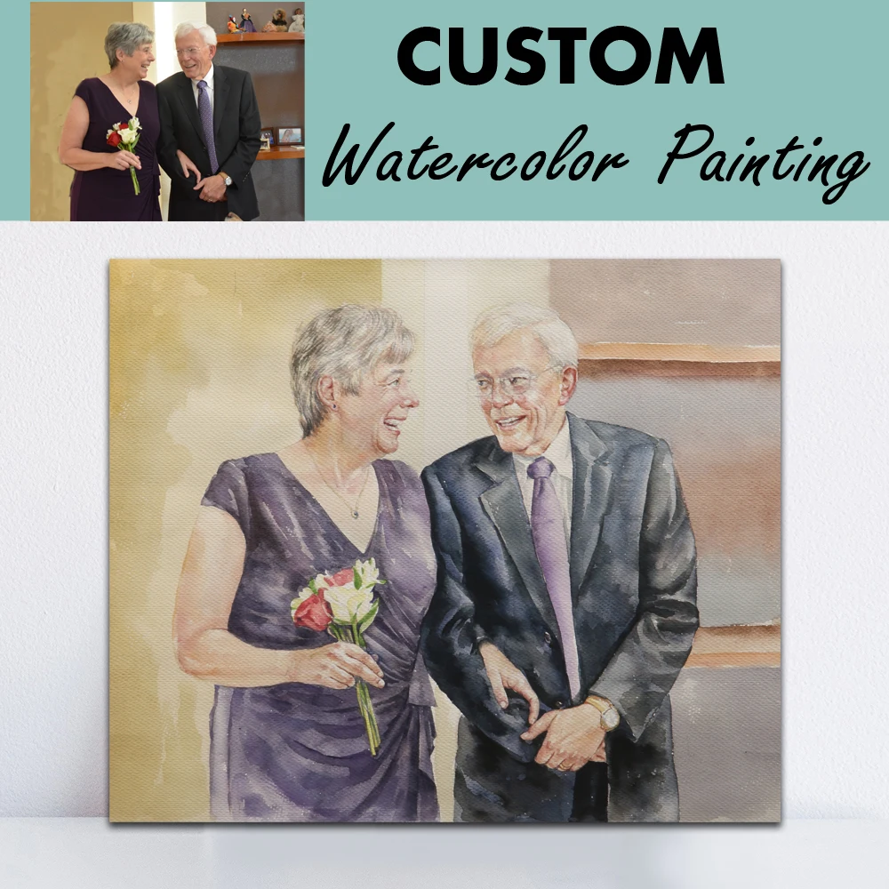 Peinture Aquarelle Personnalisee Tableau De Ta Photo De Mariage Peinture Sur Papier Pour Noel Cadeau Du 1er Anniversaire Aliexpress Peinture Aquarelle Personnalisee Tableau De Ta Photo De Mariage Peinture Sur Papier Pour Noel Cadeau Du 1er Anniversaire Aliexpress