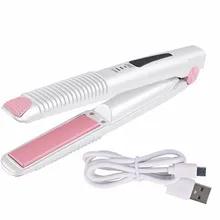 USB Перезаряжаемый 2 в 1 выпрямитель для волос, беспроводной плоский утюжок, Регулируемый температурный выпрямитель для волос, светодиодный дисплей