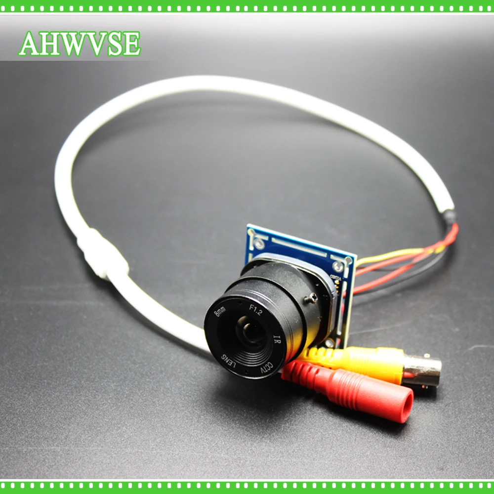 Мини камера видеонаблюдения AHWVSE CMOS 1200TVL модуль с кабелем BNC и объективом CS 4 мм 6 8 12