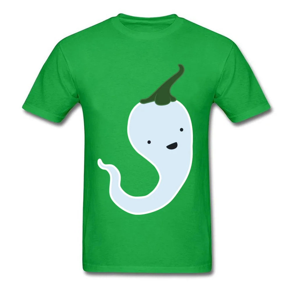Ghost Chilli Design Short Sleeve Tops T Shirt Fall O-Neck 100% Cotton Mens Top T-shirts Design Tee-Shirt Funny Ghost Chilli green