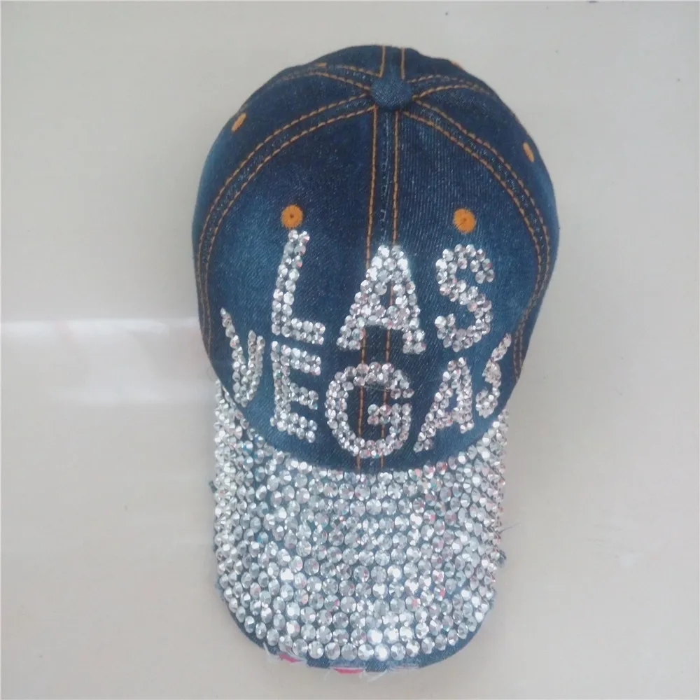 Wholesale women autumn Las Vegas cotton denim baseball caps gilrs