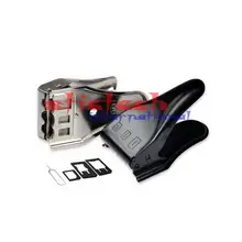 Dhl ИЛИ ems 20 штук 3 в 1 нано микро резак для сим-карт для iPhone 6 plus 5 5S samsung Nano SIM+ Бесплатный адаптер sim-карты