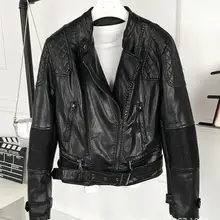 Пальто на молнии, верхняя одежда для мотоциклистов, Женское пальто из мягкой искусственной кожи с длинным рукавом, Дизайнерская куртка из искусственной кожи