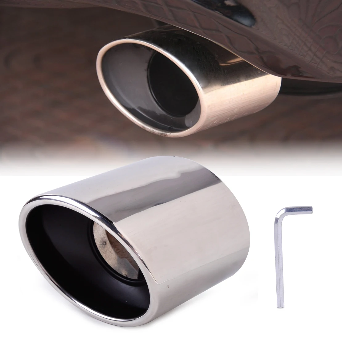 1x Exhaust Muffler Tail Pipe Tip Tailpipe Trim For Honda CR-V CRV 2008-2012