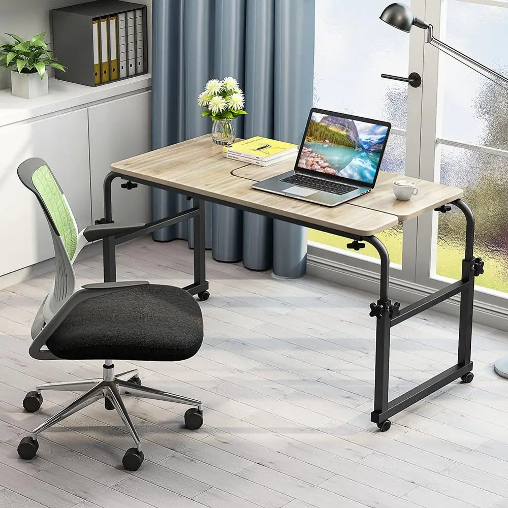 Overbed Tabelle mit Rädern, Multi-Funktion Einstellbar Mobilen Tisch mit Schwenkbarer Bord, Computer Schreibtisch für Schreiben Ausarbeitung