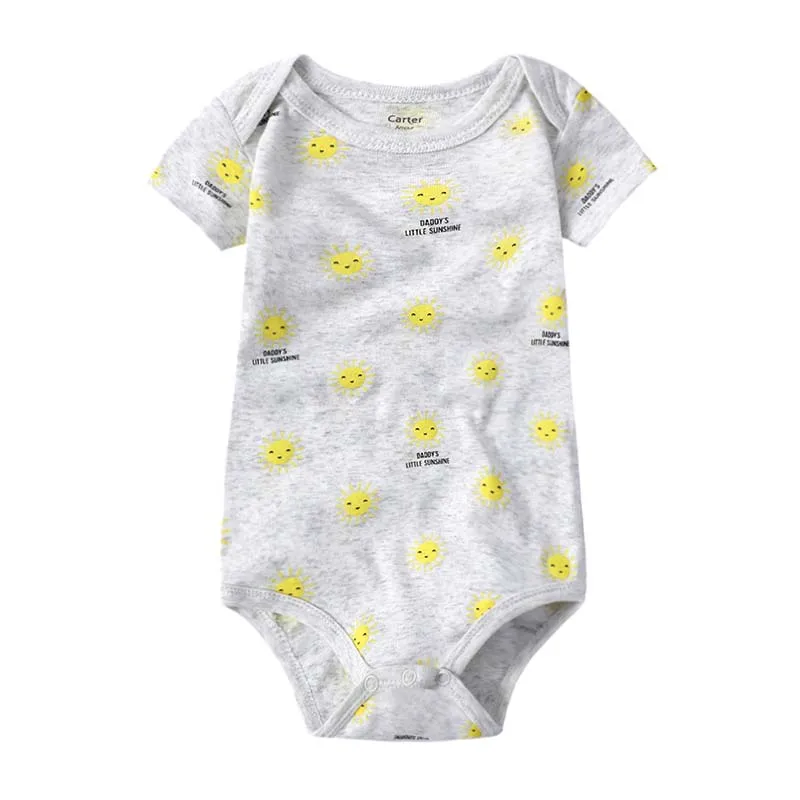 Боди для новорожденных; одежда для малышей; хлопковая одежда с короткими рукавами и принтом для младенцев; 1 предмет; 0-24 месяца - Цвет: G78-009
