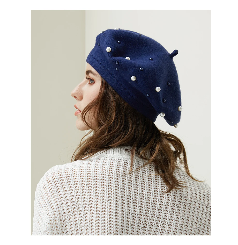 MOSNOW 2018 Women Berets Hat Female Pearl Decoration Brand High Quality Caps Fashion Accessory Winter Hats New Headwear Beret2 (13)