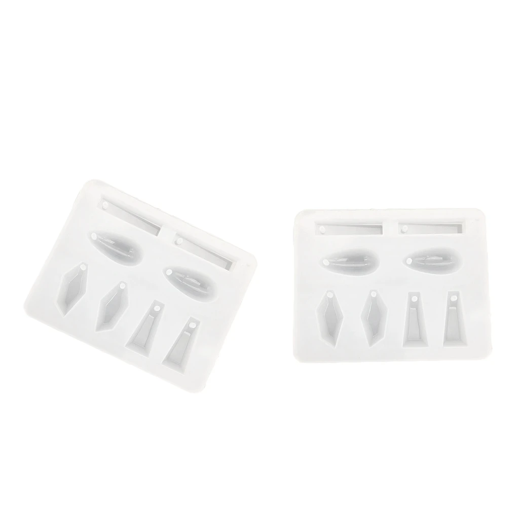 2 Pack Silicone Pendant Mold Geometric Shapes with Hole DIY Jewelry Resin Soap Craft Mould Tool DIY Craft Supplies