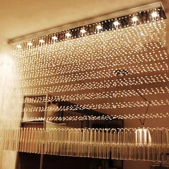 

Luxury Bar Counter Crystal Light Partition Light Rectangular Crystal Chandelier Lamps FOR Decorative Living Room Restaurant